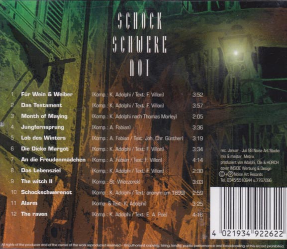 SCHOCK SCHWERE NOT - CD - ALBUM - HORCH