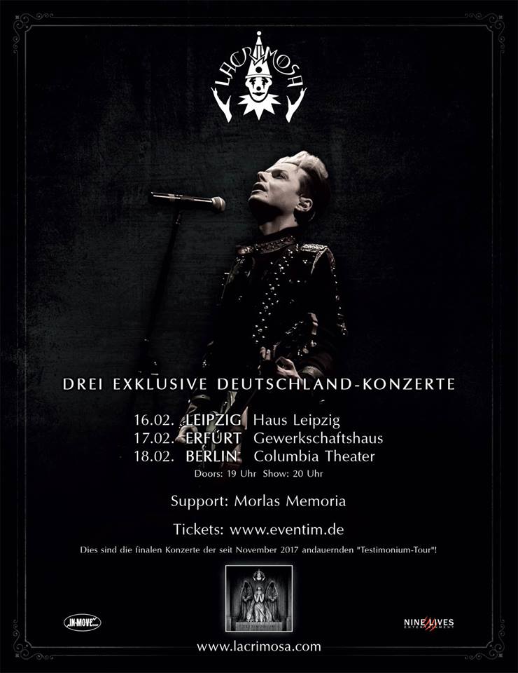 Lacrimosa Testimonium Tour - Support Morlas Memoria - Metal - Rock